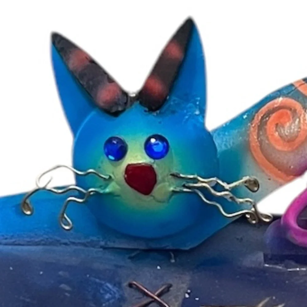 Metal Multicolored Cat Design‎ Trinket Dish